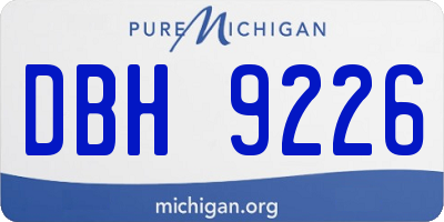 MI license plate DBH9226