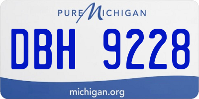 MI license plate DBH9228