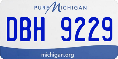 MI license plate DBH9229