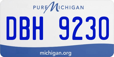 MI license plate DBH9230