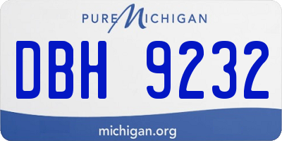 MI license plate DBH9232