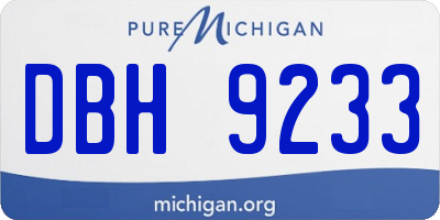 MI license plate DBH9233