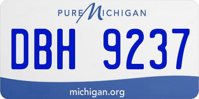 MI license plate DBH9237