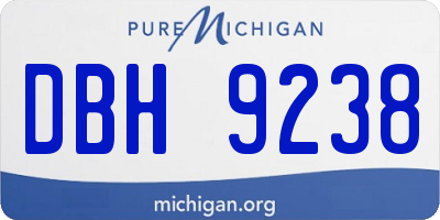 MI license plate DBH9238