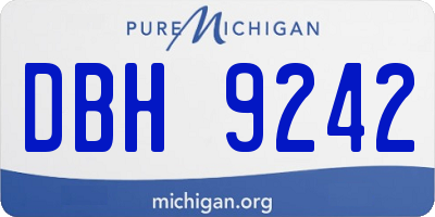 MI license plate DBH9242