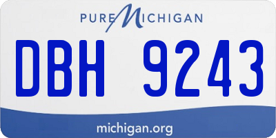 MI license plate DBH9243