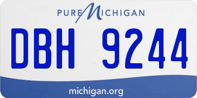 MI license plate DBH9244
