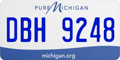 MI license plate DBH9248