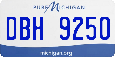 MI license plate DBH9250