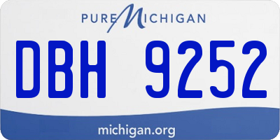 MI license plate DBH9252