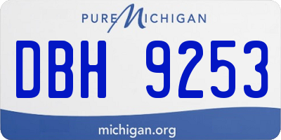 MI license plate DBH9253