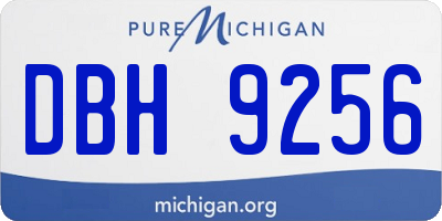 MI license plate DBH9256