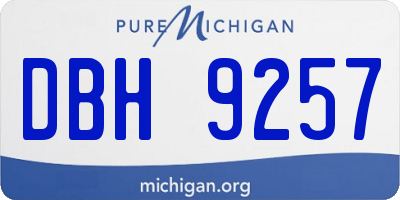 MI license plate DBH9257