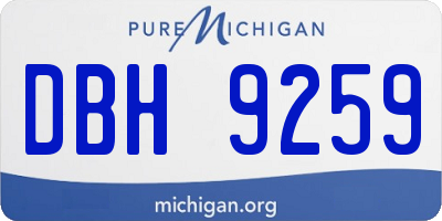 MI license plate DBH9259