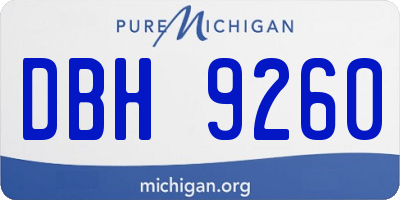 MI license plate DBH9260