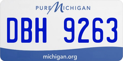 MI license plate DBH9263
