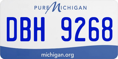 MI license plate DBH9268