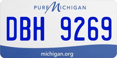 MI license plate DBH9269
