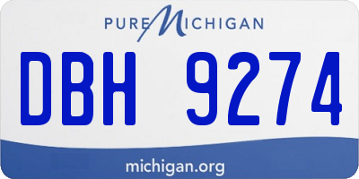MI license plate DBH9274