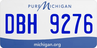 MI license plate DBH9276