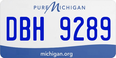 MI license plate DBH9289