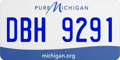 MI license plate DBH9291