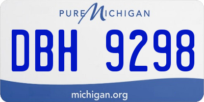 MI license plate DBH9298