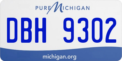MI license plate DBH9302