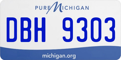 MI license plate DBH9303