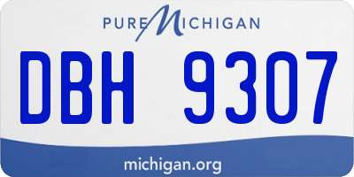 MI license plate DBH9307