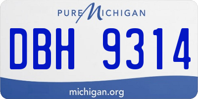 MI license plate DBH9314