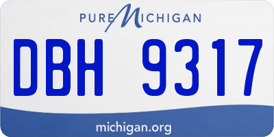 MI license plate DBH9317