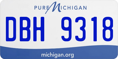 MI license plate DBH9318