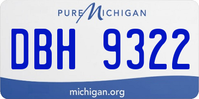 MI license plate DBH9322
