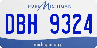 MI license plate DBH9324