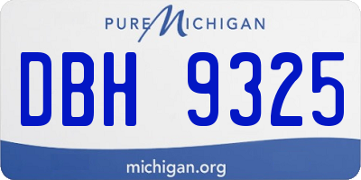 MI license plate DBH9325