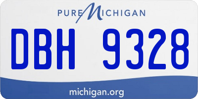MI license plate DBH9328