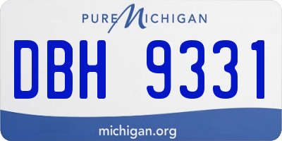 MI license plate DBH9331