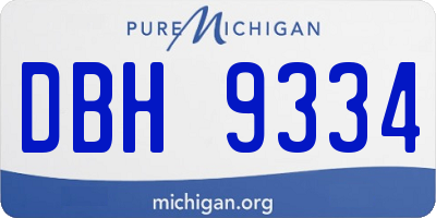MI license plate DBH9334