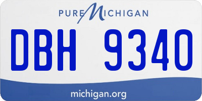 MI license plate DBH9340