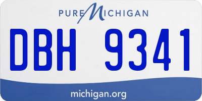 MI license plate DBH9341