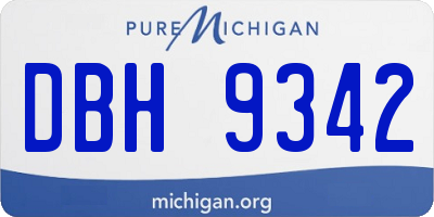 MI license plate DBH9342