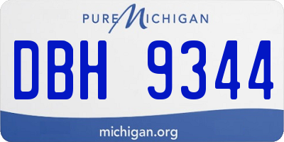 MI license plate DBH9344