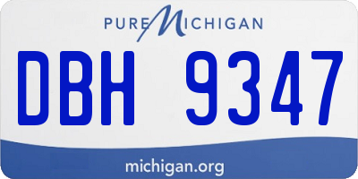MI license plate DBH9347