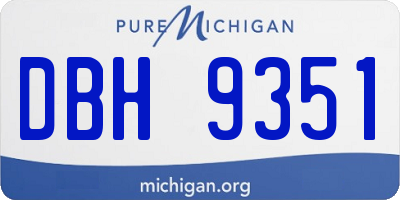 MI license plate DBH9351