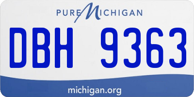 MI license plate DBH9363