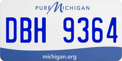 MI license plate DBH9364