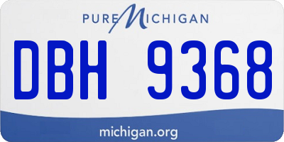 MI license plate DBH9368