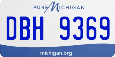 MI license plate DBH9369