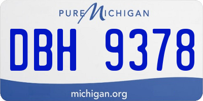 MI license plate DBH9378